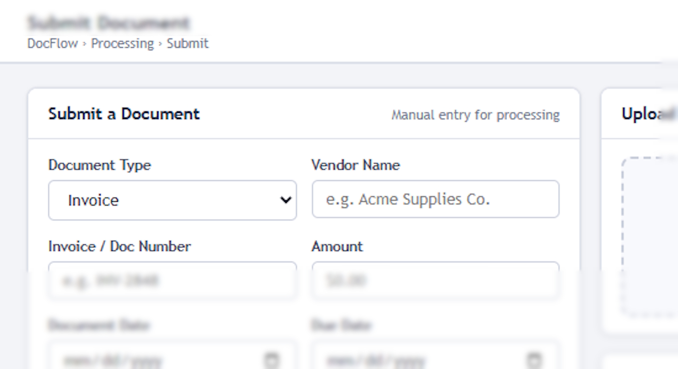 Submit Document screenshot